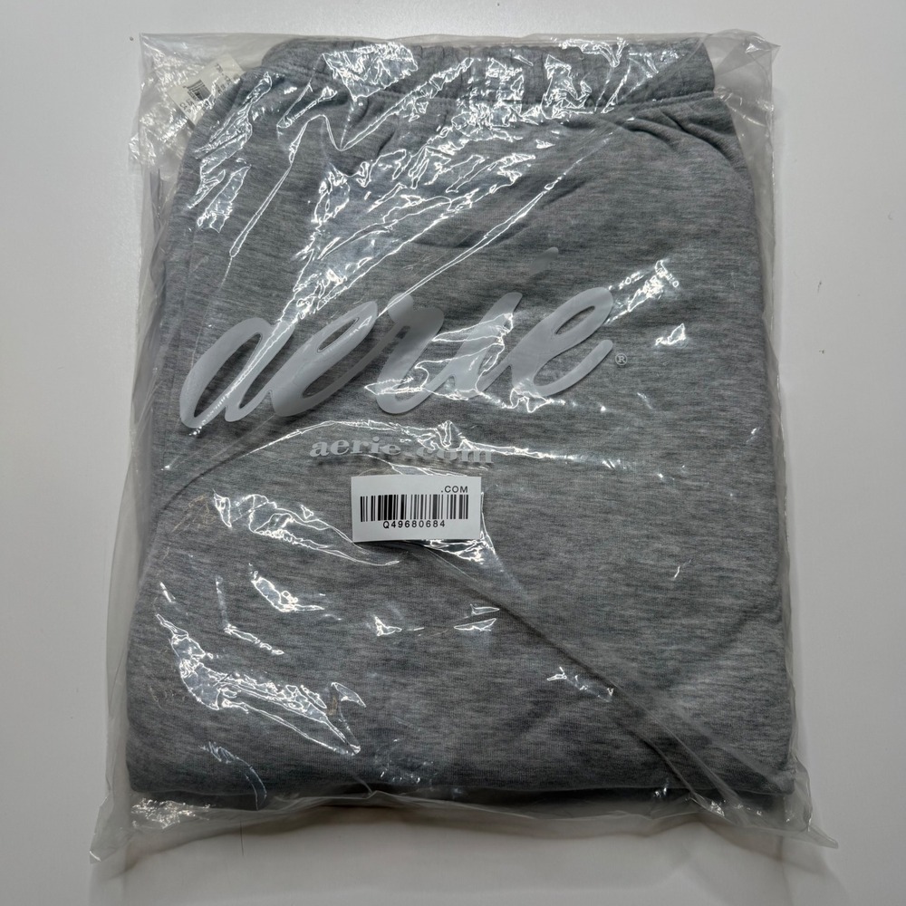 AERIE OTT Gray Fleece Jogger Sweatpants Women's Size Small NWT In Package - Picture 2 of 7